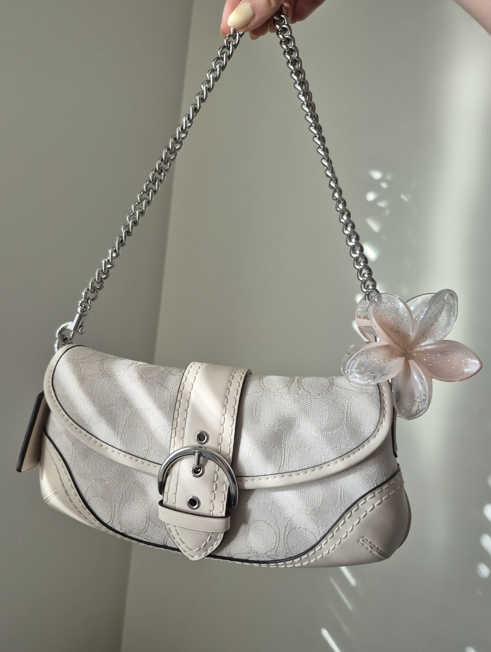 Coach Soho 25 Cloud Chalk Jacquard Shoulder Bag